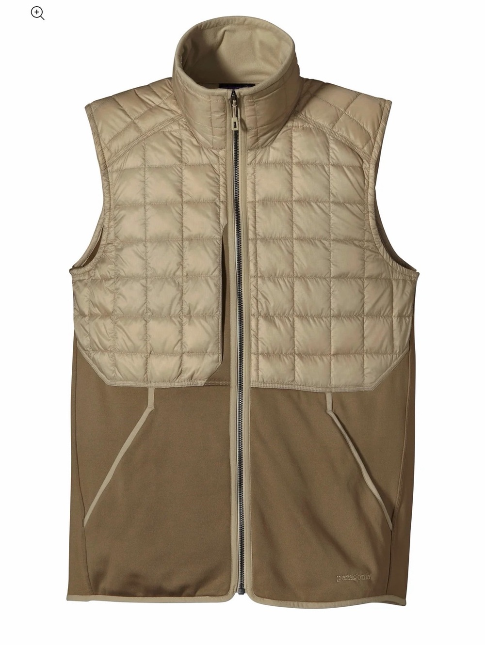 Patagonia Two-Tone Quilted Vest in Beige and Tan
